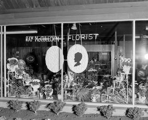 Primary view of object titled '[Photograph of Ray McCulloch Florist storefront]'.