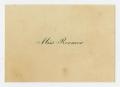 Text: [Commencement Name Card for Miss Roemer]