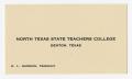 Thumbnail image of item number 1 in: '[Commencement Note Card for North Texas State Teachers College, 1925]'.