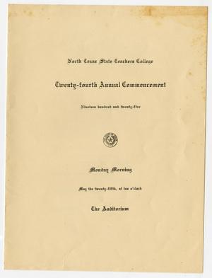 Primary view of object titled '[Commencement Program for North Texas State Teachers College, May 25, 1925]'.