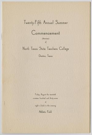 Primary view of object titled '[Revised Commencement Program for North Texas State Teachers College, August 20, 1937]'.