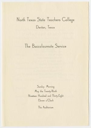 Primary view of object titled '[Commencement Program for North Texas State Teachers College, May 29, 1938]'.
