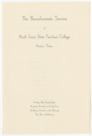 Primary view of object titled '[Commencement Program for North Texas State Teachers College, May 28, 1944]'.