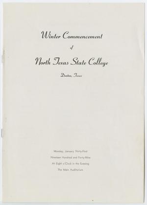 Primary view of object titled '[Commencement Program for North Texas State College, January 31, 1949]'.