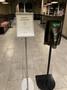 Primary view of [Hand sanitizer and COVID-19 signage in Starbucks on UNT campus]