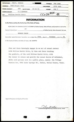 Primary view of object titled '[Crain arrest report - Village Station Raid]'.