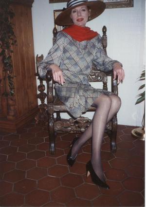 Primary view of object titled 'Marilyn Hailey seated in chair'.
