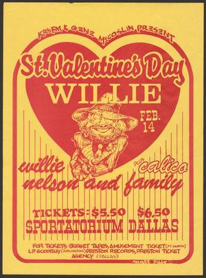 Primary view of object titled '[St. Valentine's Day Willie Concert Poster]'.