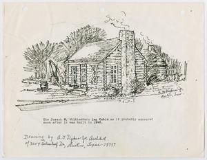 Primary view of object titled '[Illustration of the Joseph N. Whittenburg Log Cabin]'.