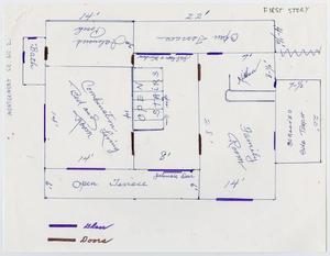 Primary view of object titled '[Floor plan of a log cabin in Montgomery County]'.