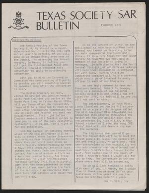 Primary view of object titled 'Texas Society SAR Bulletin, February 1976'.