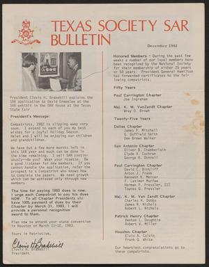 Primary view of object titled 'Texas Society SAR Bulletin, December 1982'.