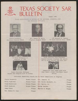 Primary view of object titled 'Texas Society SAR Bulletin, Summer 1985'.