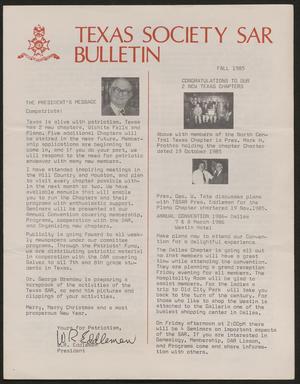 Texas Society SAR Bulletin, Fall 1985