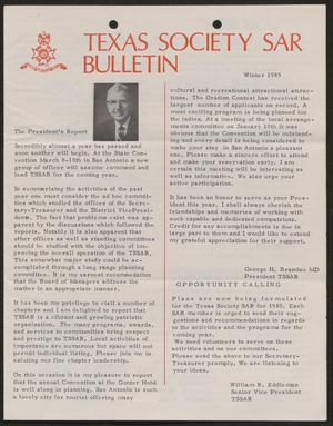 Primary view of object titled 'Texas Society SAR Bulletin, Winter 1985'.