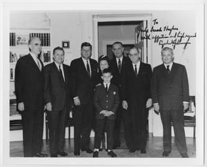 Primary view of object titled '[Sarah T. Hughes and other Texas judges with John F. Kennedy and Lyndon B. Johnson]'.