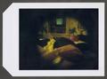 Photograph: [Man and woman laying in bed with television in background, 4]