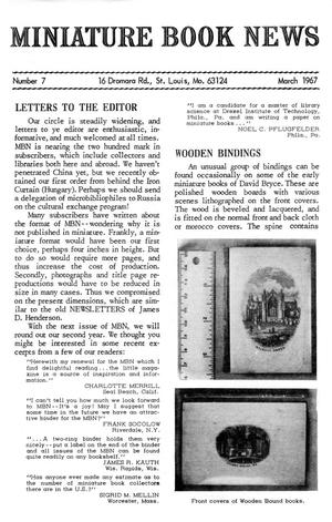 Primary view of object titled 'Miniature Book News, Number 7, March 1967'.