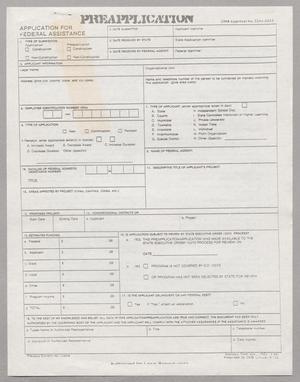 Primary view of object titled '[Federal assistance preapplication]'.