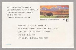 Primary view of object titled '[Workshop reservation card]'.