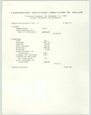 Primary view of object titled '[1989 financial summaries]'.