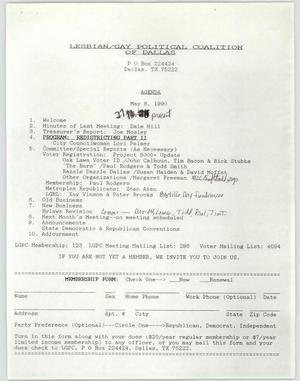 Primary view of object titled '[LGPC meeting agenda, May 8, 1990]'.