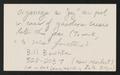 Primary view of [Handwritten note from Bill Boushka]