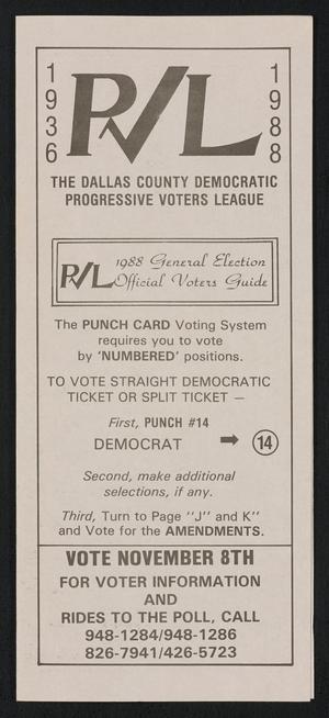 Primary view of object titled '[1988 general election official voters guide]'.