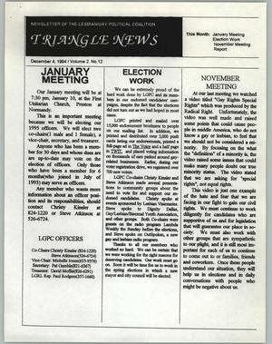 Primary view of object titled 'Triangle News, Volume 2, Number 12, December 4, 1994'.