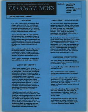 Primary view of object titled 'Triangle News, Volume 2, Number 7, July 28, 1994'.