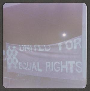 Primary view of object titled '[United for equal rights banner]'.