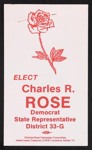 Primary view of object titled '[Charles Rose card]'.