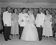 Photograph: [Newlyweds Glenella and Robert (Bob) Scarborough posing with their pa…
