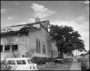 Primary view of object titled '[Administration Building under construction at North Texas State College (#8)]'.