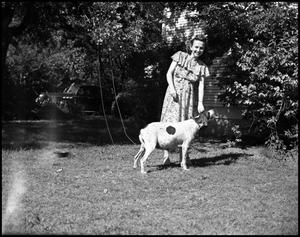 Primary view of object titled '[Mrs. O. D. Bell with Dog #2]'.