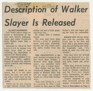 Primary view of object titled '[Clipping: Description of Walker Slayer Is Released]'.