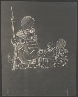 Primary view of object titled '[Frosty Dog and Pup in British uniforms]'.