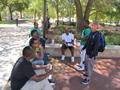 Primary view of [Young men in UNT Library Mall 2]
