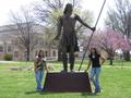 Primary view of [Women by statue at Haskell University]