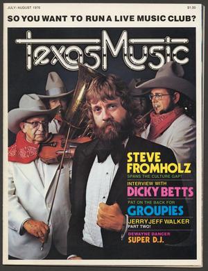 Primary view of object titled 'Texas Music Magazine, Vol. 1, Issue 3), July/August 1976'.