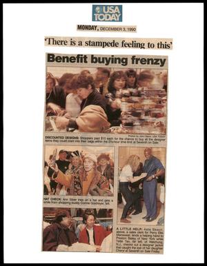 Primary view of object titled '[Clipping: Benefit buying frenzy]'.