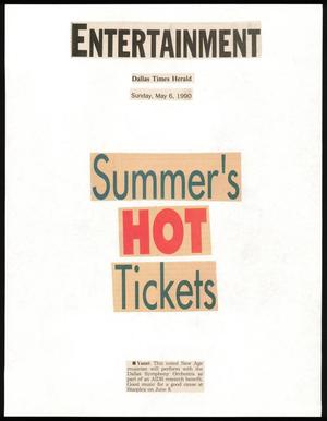 Primary view of object titled '[Clipping: Summer's hot tickets]'.