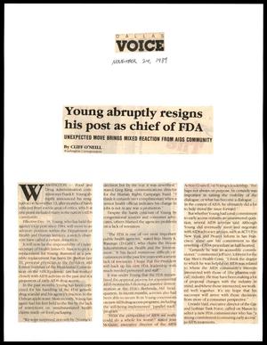 Primary view of object titled '[Clipping: Young abruptly resigns his post as chief of FDA]'.