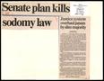 Primary view of [Clipping: Senate plan kills sodomy law]