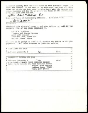 Primary view of [Signed monthly financial signature form]