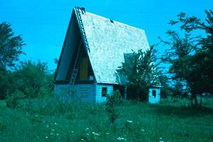 Primary view of object titled '[An A-frame house]'.