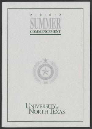 Primary view of object titled '[Commencement Program for University of North Texas, August 10, 2002]'.