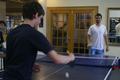 Photograph: [Shawn Nikah plays ping-pong with TAMS student, 2]