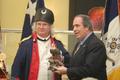 Primary view of [Bill Watts presents award to Mike Petridis at TXSSAR Dallas Chapter meeting]