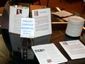 Photograph: [Obituary table at TXSSAR Dallas Chapter meeting]